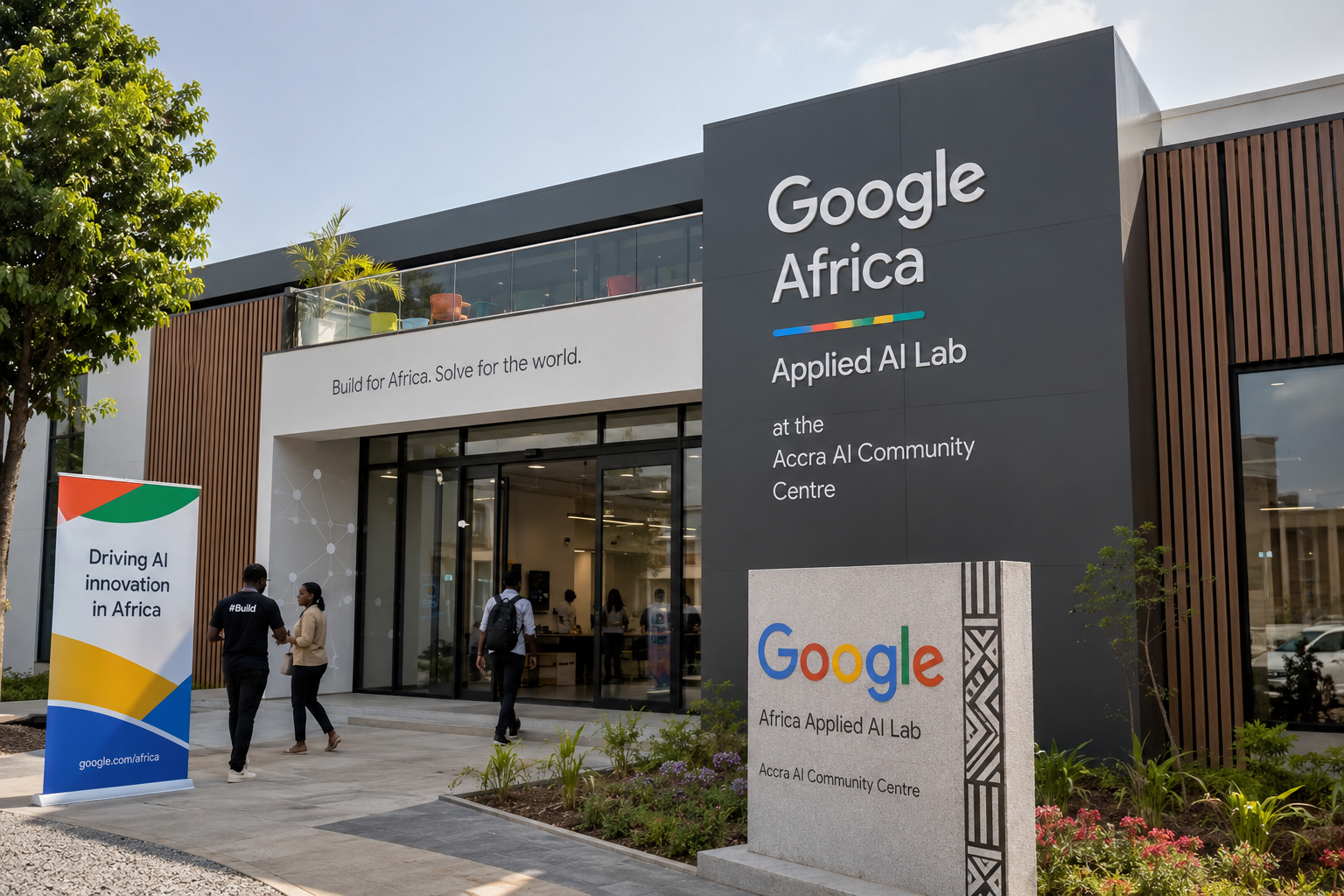 Google Africa Applied AI Lab building at the Accra AI Community Centre in Ghana