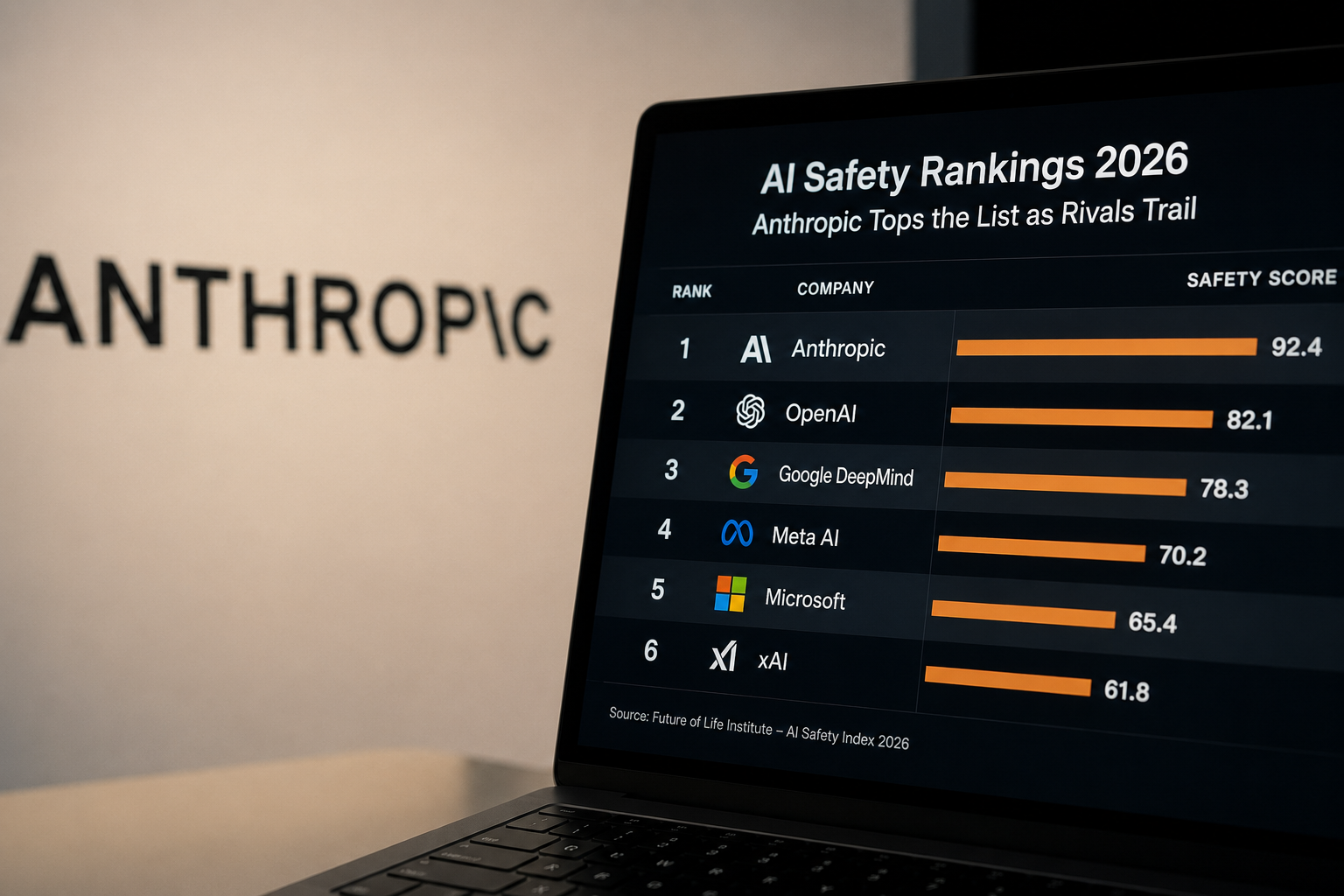 Anthropic Tops 2026 AI Safety Rankings as Rivals Trail
